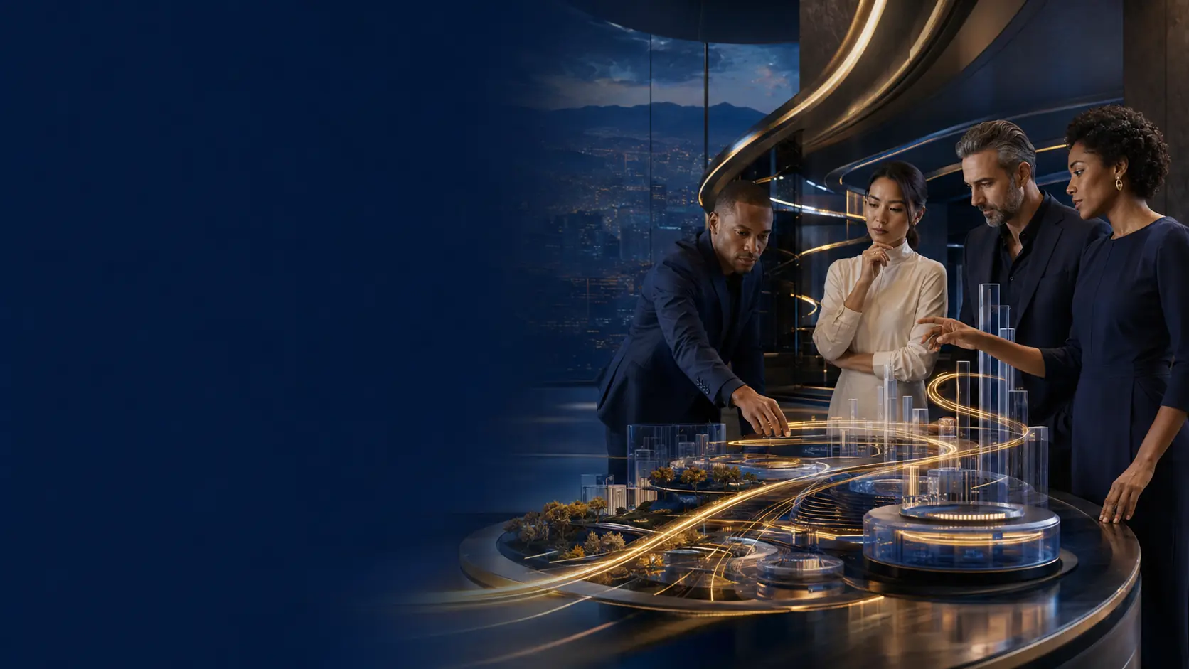 Lion Crown Enterprise multidisciplinary command center showing connected strategy and growth planning in action